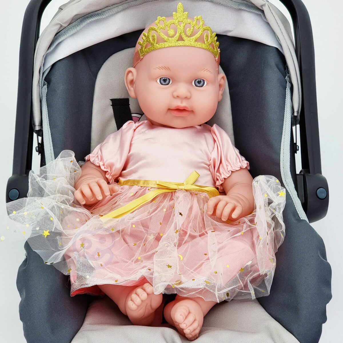 Lėlių drabužių rinkinys – Princesės suknelė su karūna 43-46 cm