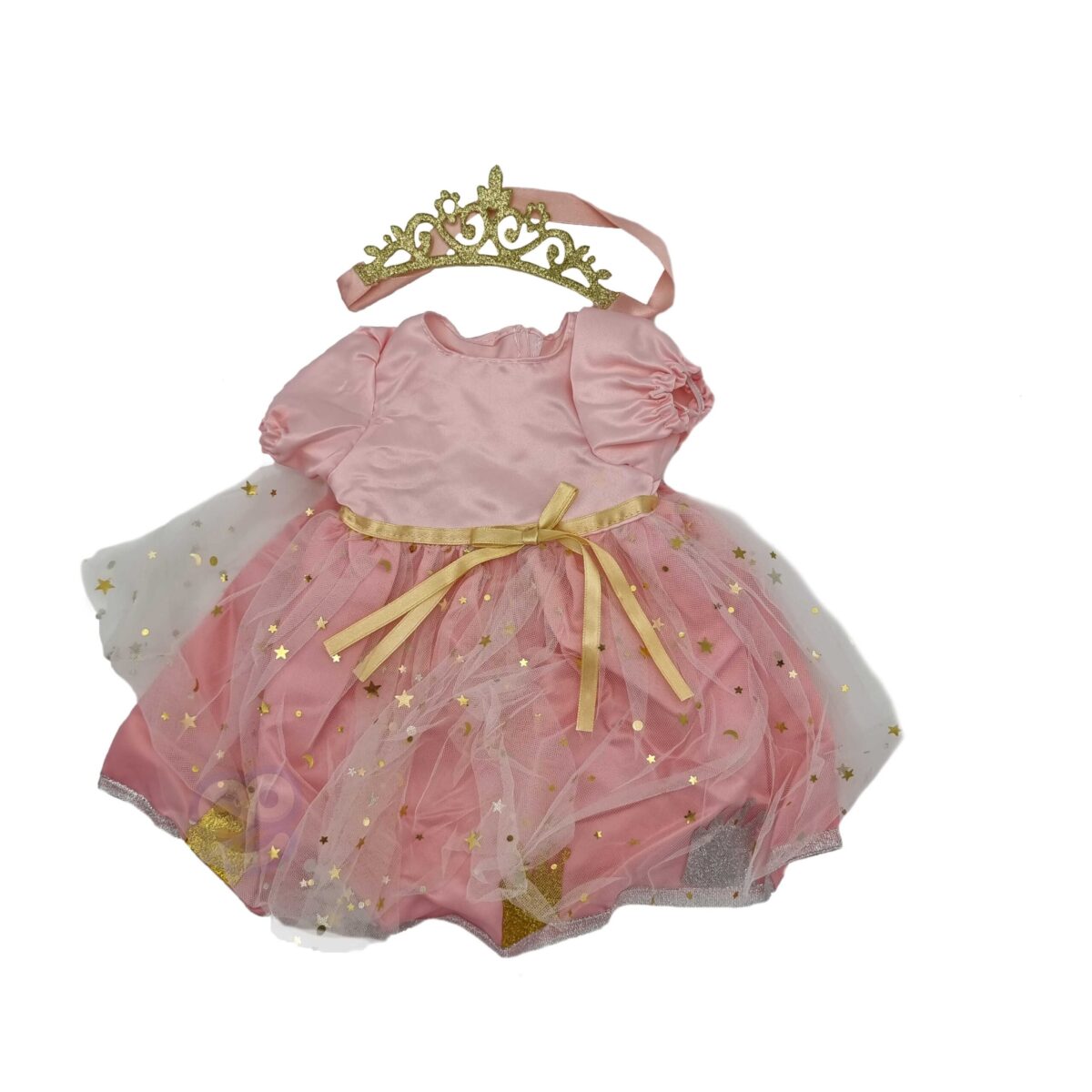 Lėlių drabužių rinkinys – Princesės suknelė su karūna 43-46 cm