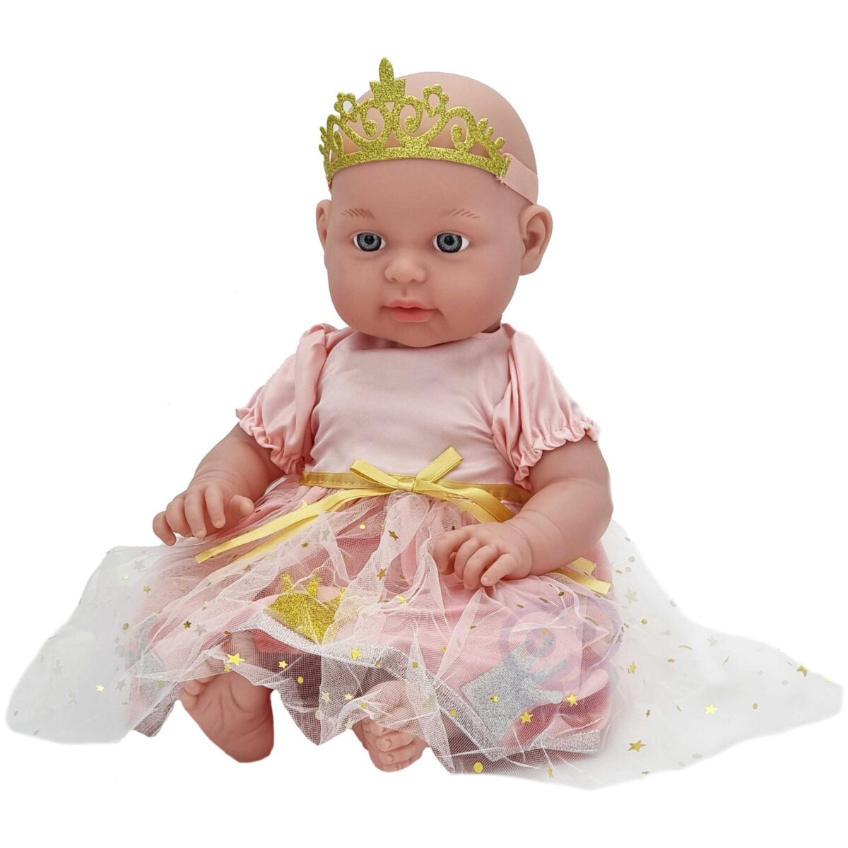 Lėlių drabužių rinkinys – Princesės suknelė su karūna 43-46 cm