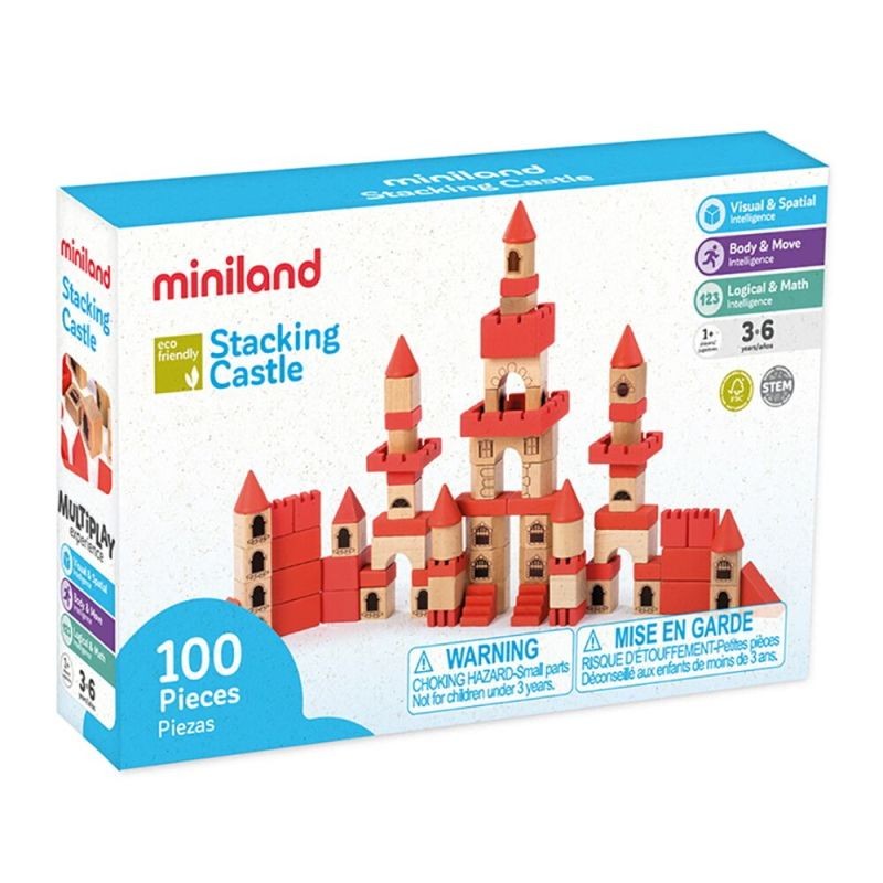 Miniland medinė pilis (100 el.)