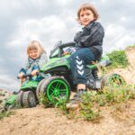 Paspiriamasis motociklas su plačiais ratais – žalias