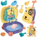 Smėlio rinkinys 3in1 – lagaminas šuniukas