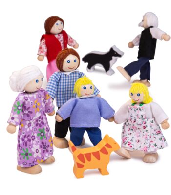 Bigjigs medinės šeimos figūrėlės (8 el.)