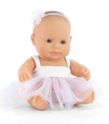 Miniland lėlė mergaitė tiulio suknele (21 cm.)